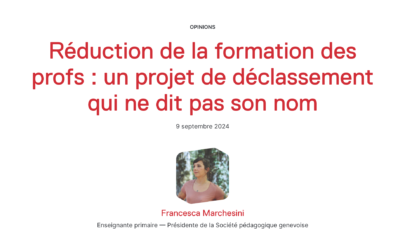 Réduction de la formation des profs : un projet de déclassement qui ne dit pas son nom