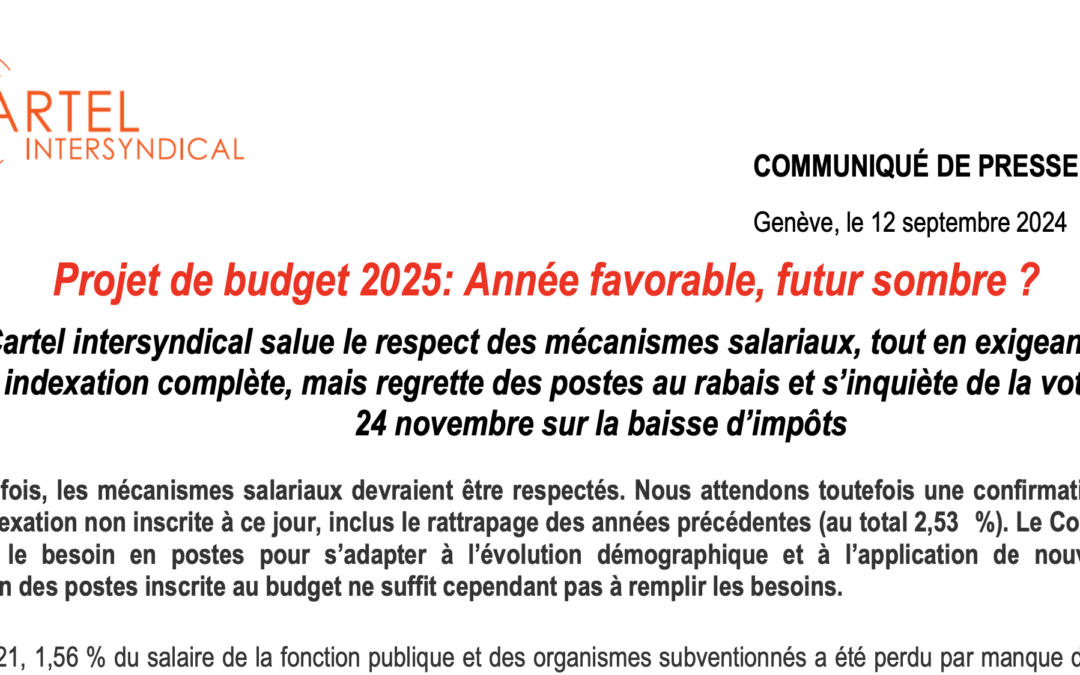 Projet de budget 2025: Année favorable, futur sombre ?